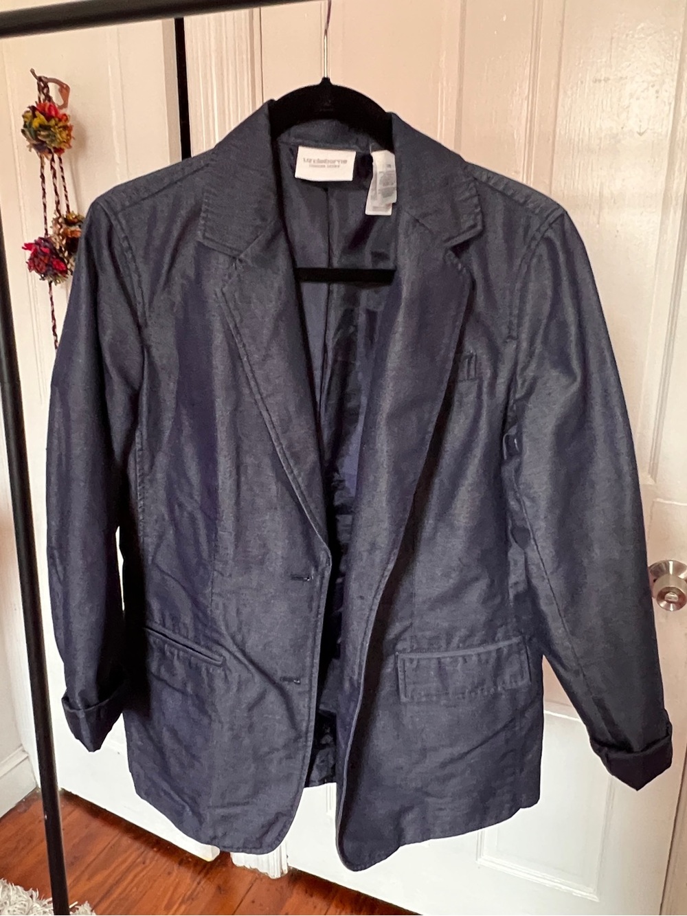 Liz Claiborne Dark Navy Single-Breasted Blazer